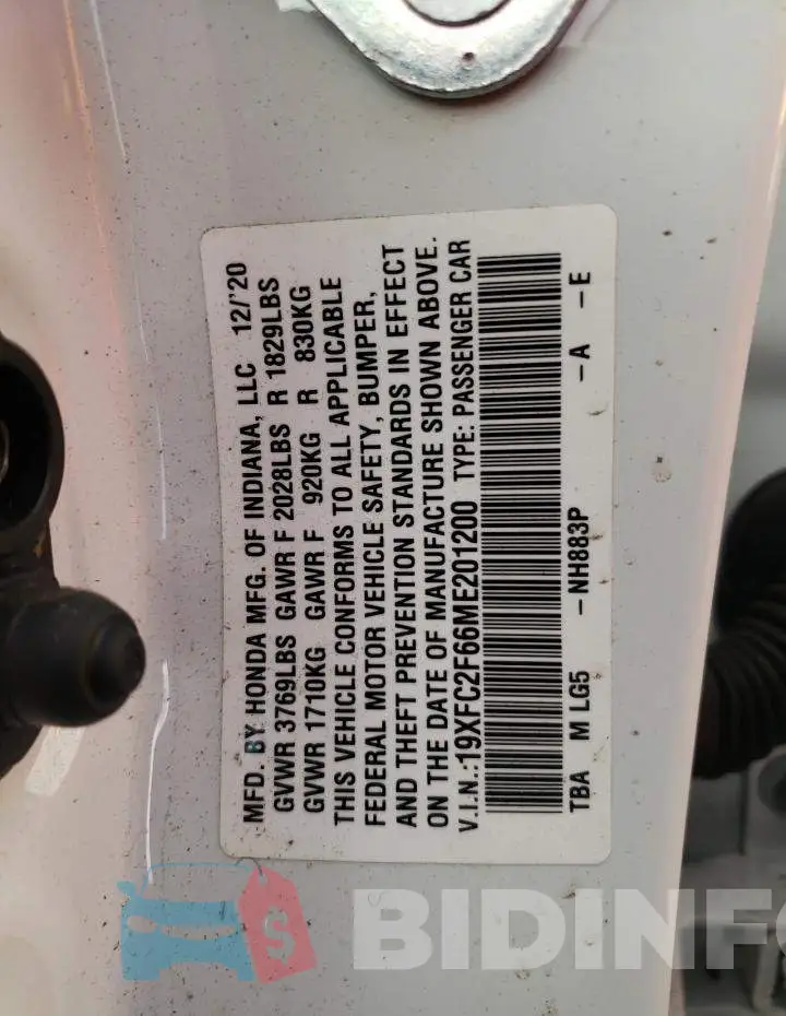19XFC2F66ME201200 Photo# 12