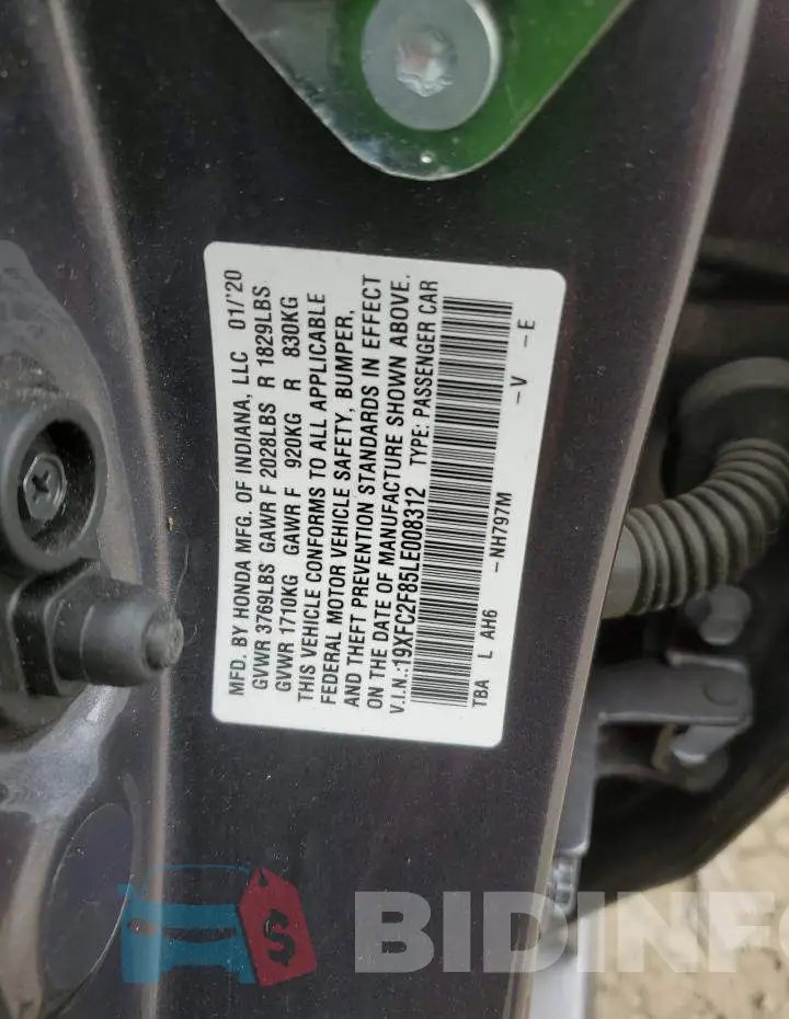 19XFC2F85LE008312 Photo# 12