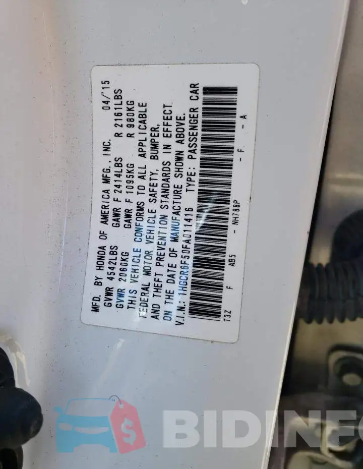 1HGCR6F50FA011416 Photo# 12