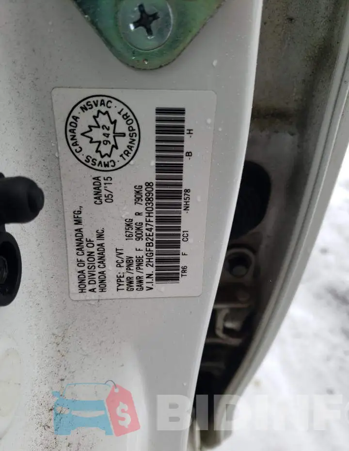2HGFB2E47FH038908 Photo# 12