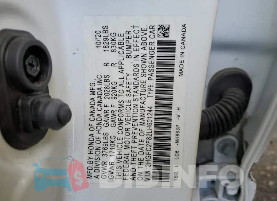 2HGFC2F82LH601244 Photo# 13