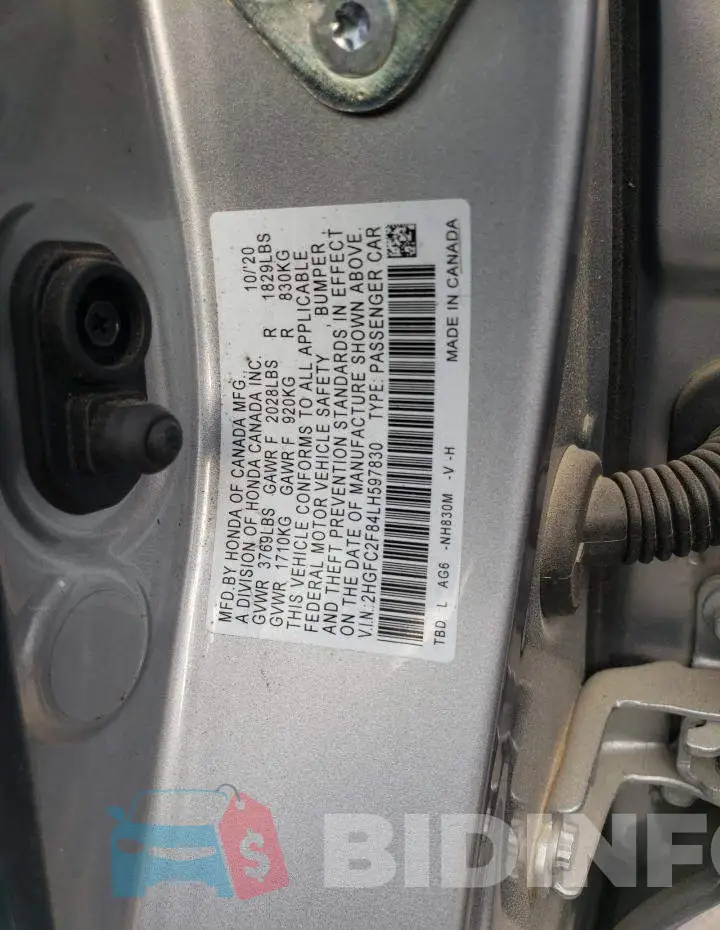 2HGFC2F84LH597830 Photo# 13