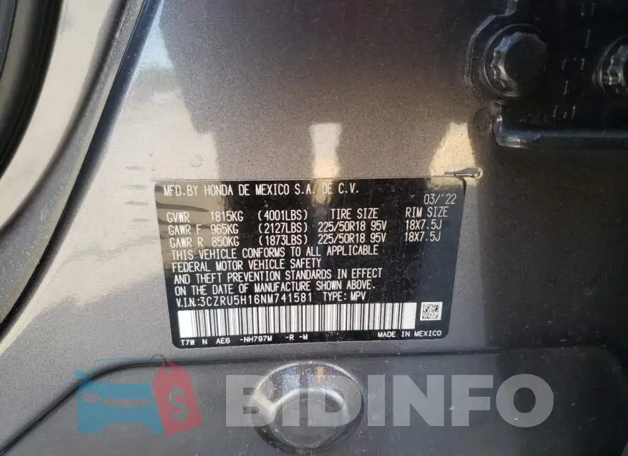 3CZRU5H16NM741581 Photo# 13