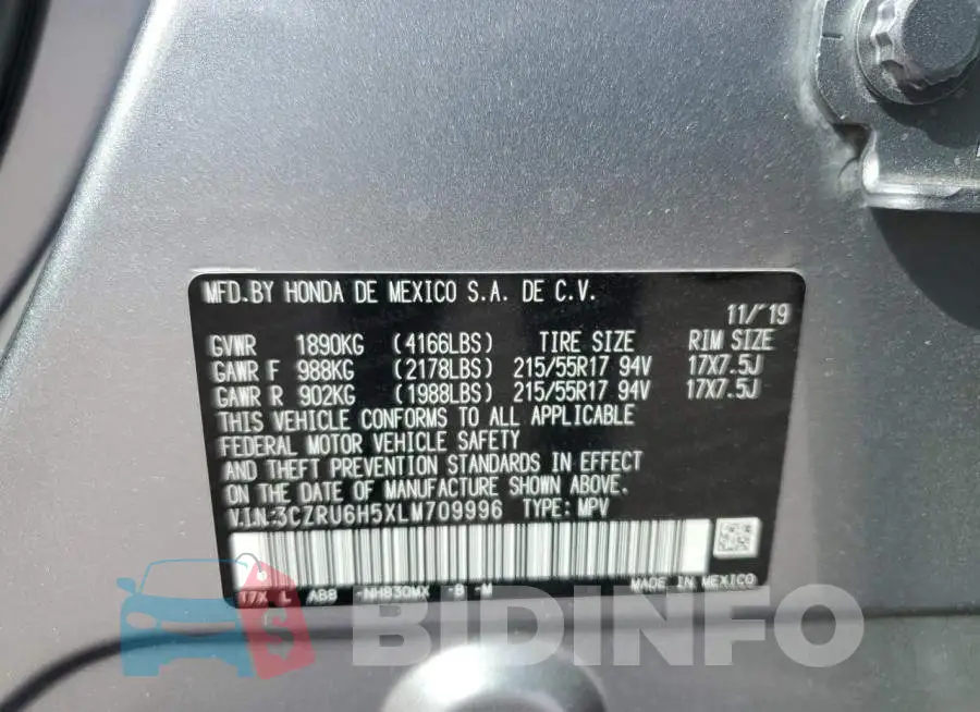 3CZRU6H5XLM709996 Photo# 13