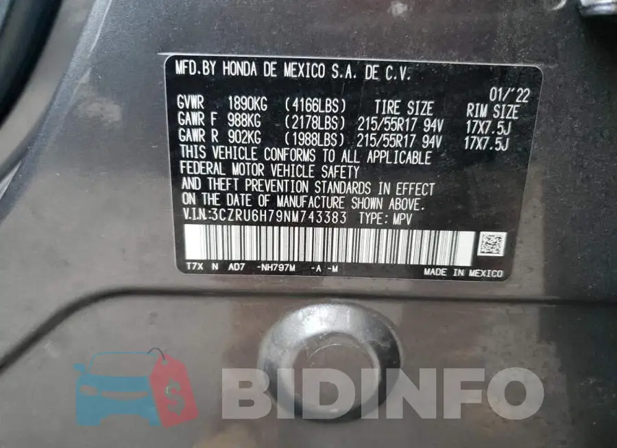 3CZRU6H79NM743383 Photo# 12