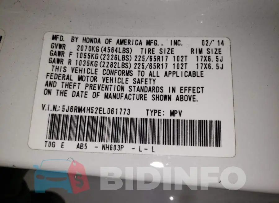 5J6RM4H52EL061773 Photo# 13