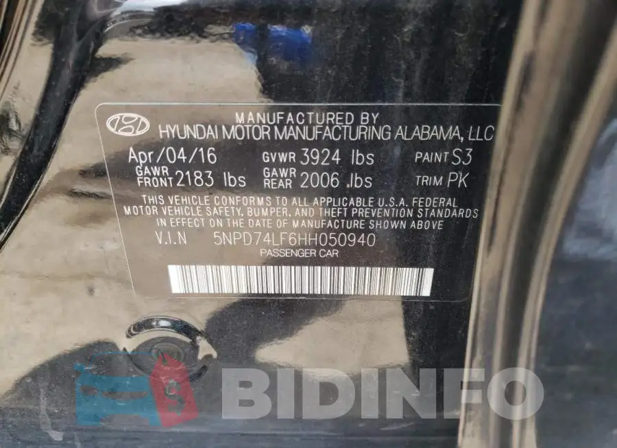 5NPD74LF6HH050940 Photo# 10