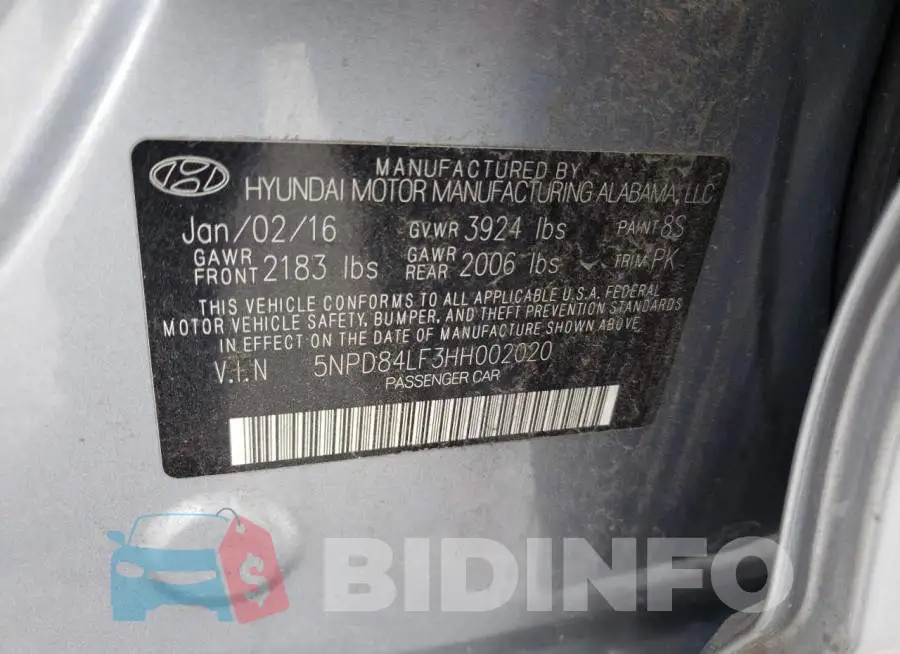 5NPD84LF3HH002020 Photo# 12