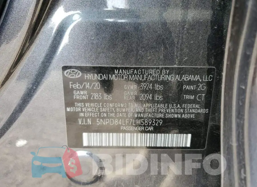 5NPD84LF7LH589329 Photo# 12