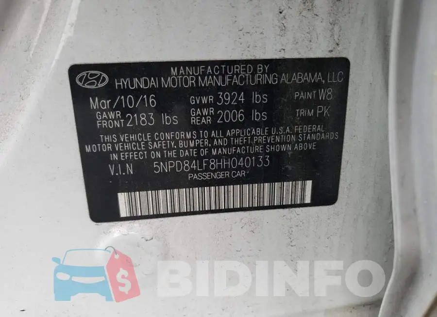 5NPD84LF8HH040133 Photo# 12