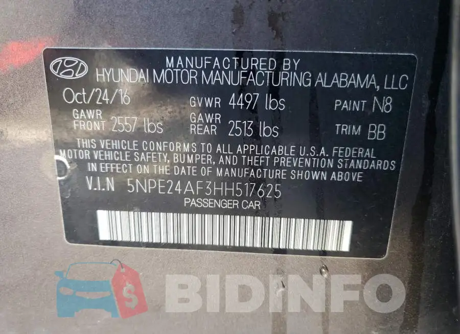 5NPE24AF3HH517625 Photo# 13