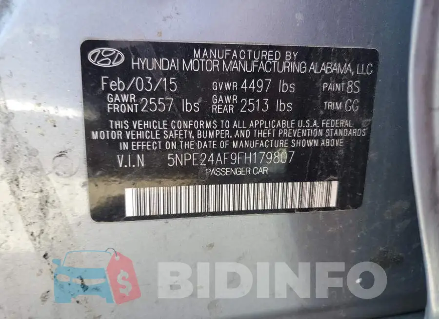 5NPE24AF9FH179807 Photo# 12