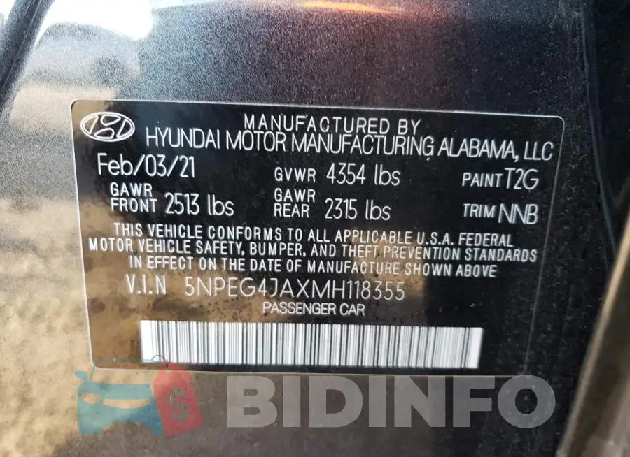5NPEG4JAXMH118355 Photo# 12