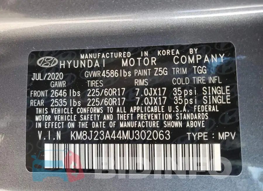 KM8J23A44MU302063 Photo# 13
