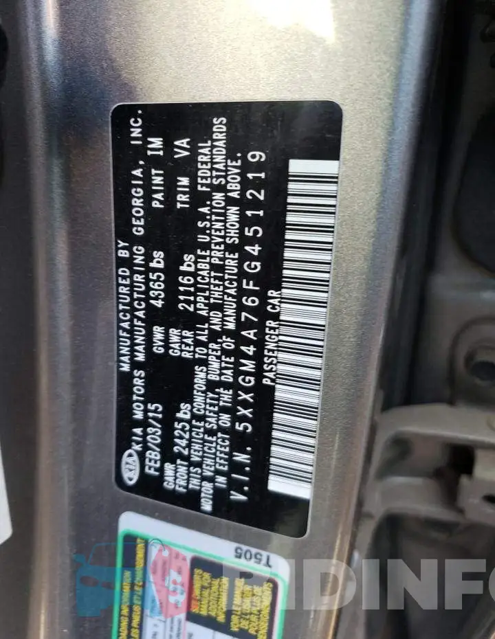 5XXGM4A76FG451219 Photo# 12