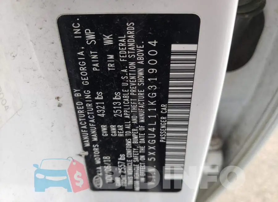 5XXGU4L11KG319004 Photo# 12