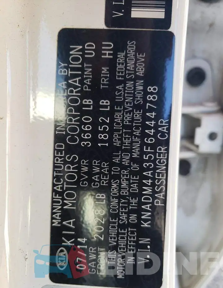 KNADM4A35F6444788 Photo# 10