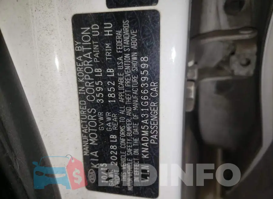 KNADM5A31G6639598 Photo# 12