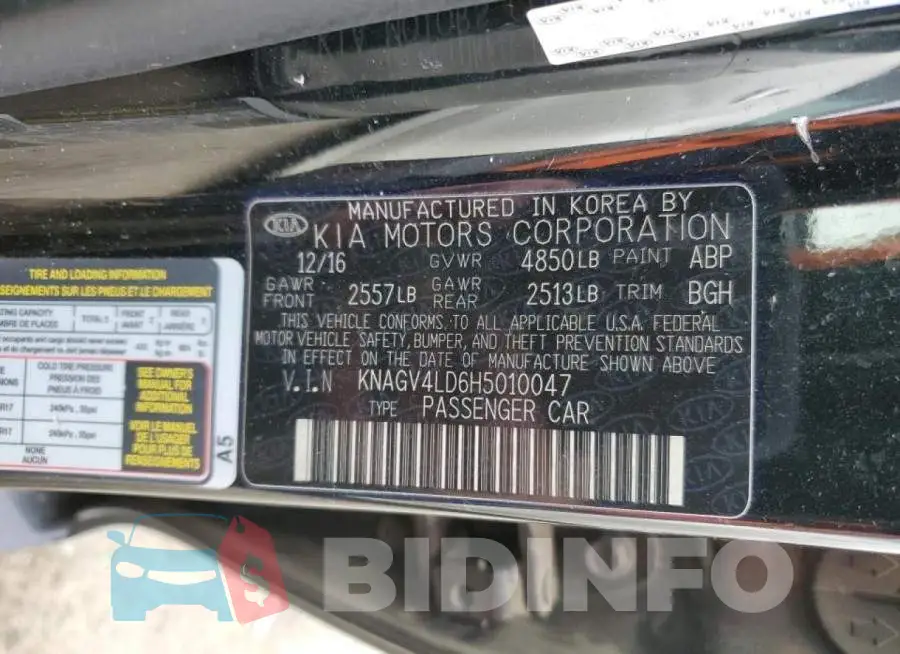 KNAGV4LD6H5010047 Photo# 12