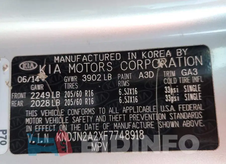 KNDJN2A2XF7748918 Photo# 13