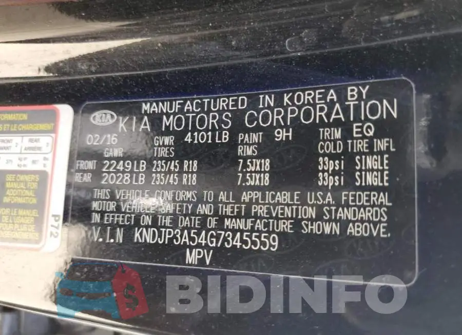 KNDJP3A54G7345559 Photo# 12