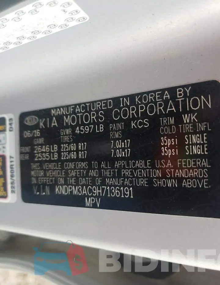 KNDPM3AC9H7136191 Photo# 13