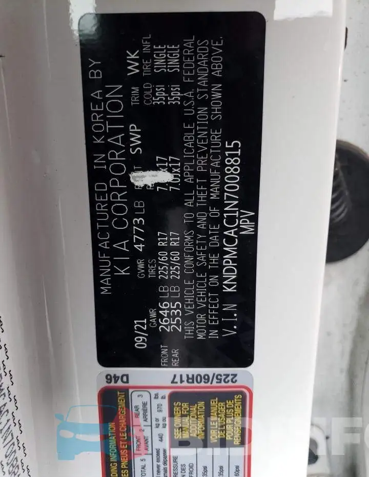 KNDPMCAC1N7008815 Photo# 13