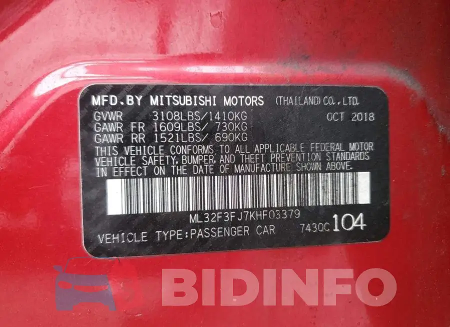 ML32F3FJ7KHF03379 Photo# 12