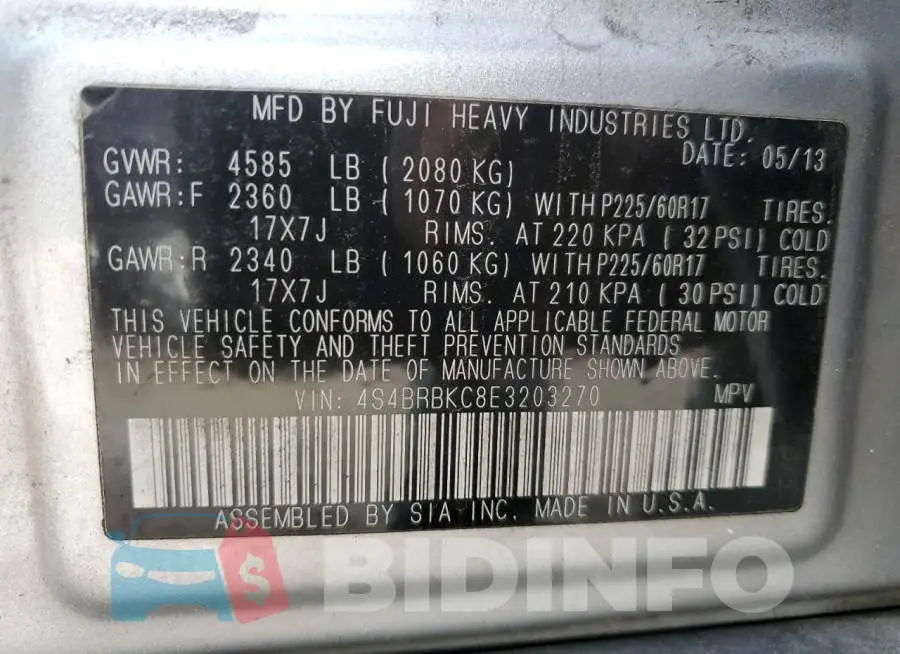 4S4BRBKC8E3203270 Photo# 12