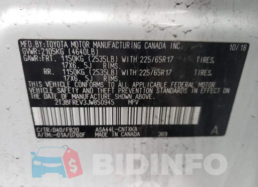 2T3BFREV3JW850945 Photo# 12