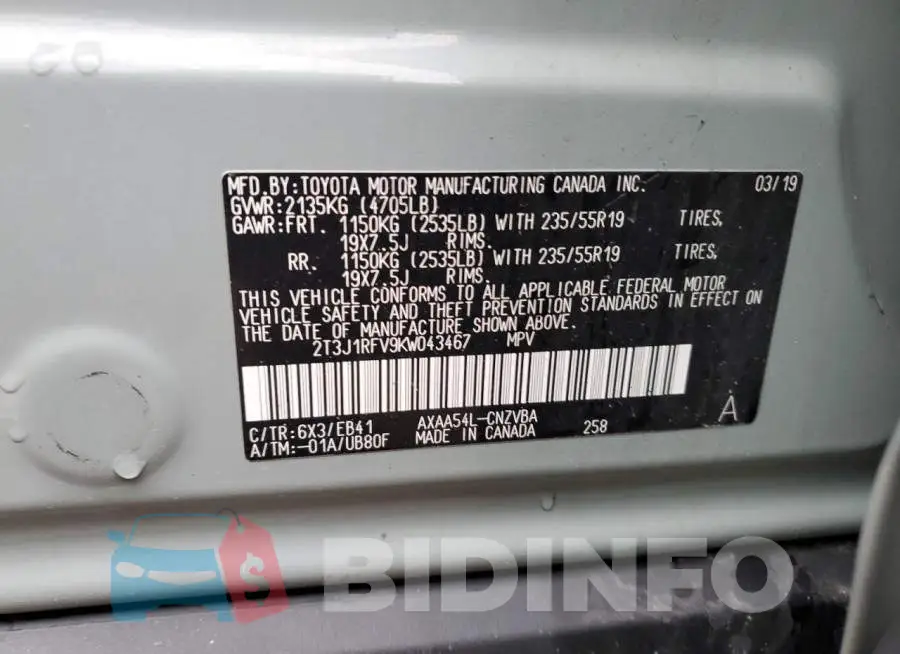 2T3J1RFV9KW043467 Photo# 13