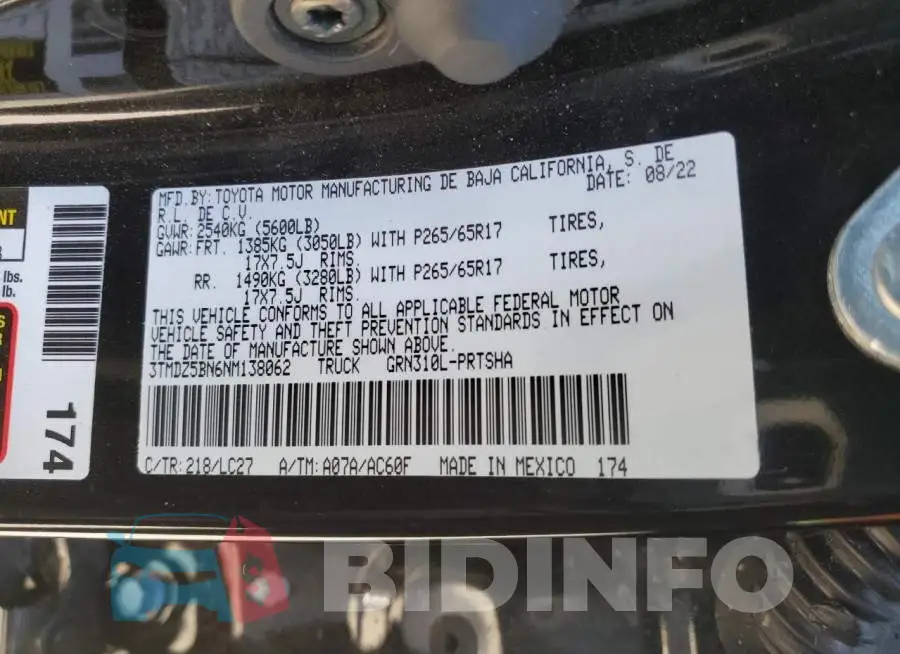 3TMDZ5BN6NM138062 Photo# 13