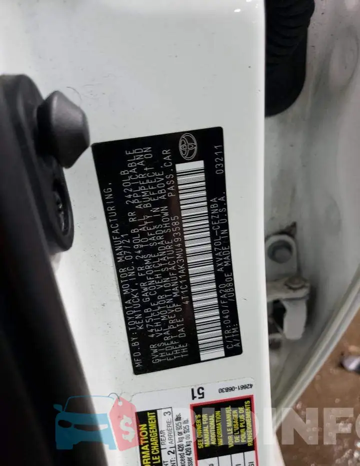 4T1C11AK3MU493585 Photo# 12