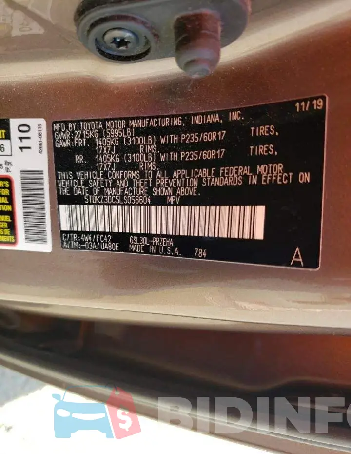 5TDKZ3DC5LS056604 Photo# 14