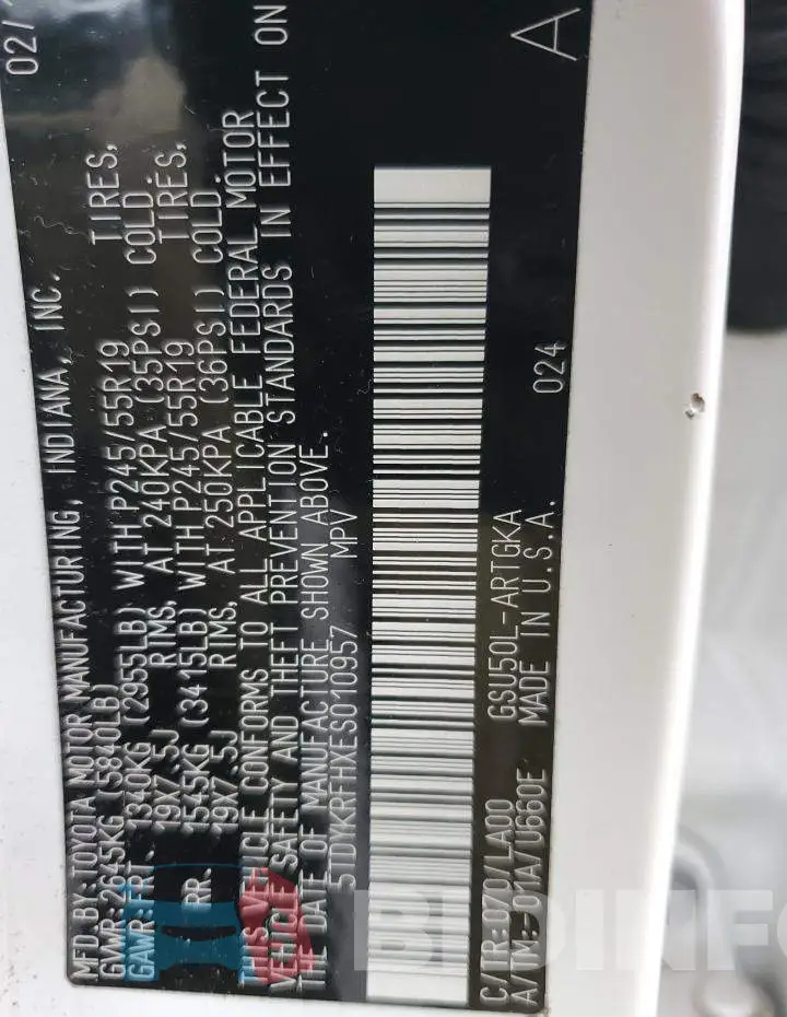 5TDYKRFHXES010957 Photo# 13