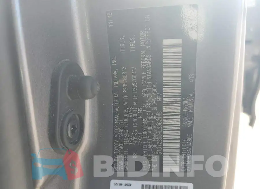 5TDYZ3DC4LS062419 Photo# 12