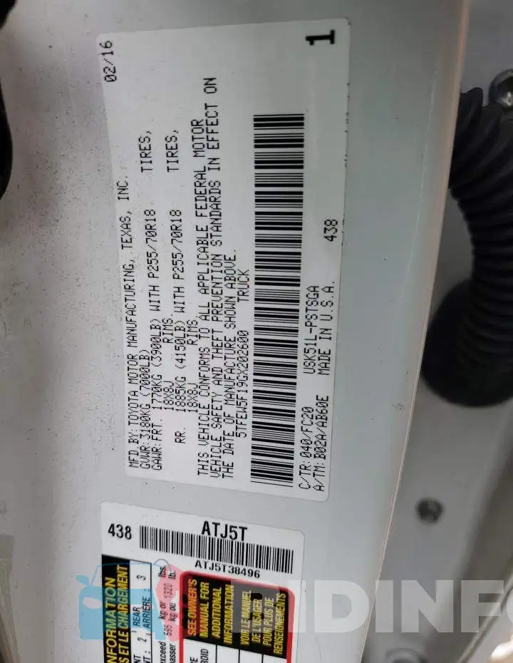 5TFEW5F19GX202600 Photo# 12