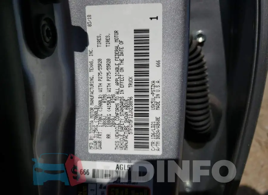 5TFGY5F12JX238896 Photo# 12