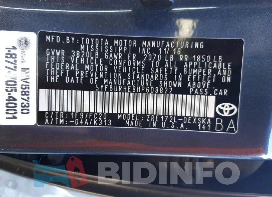 5YFBURHE8HP608822 Photo# 13