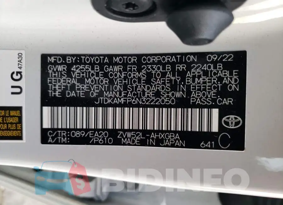 JTDKAMFP6N3222050 Photo# 13