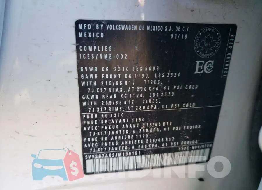 3VV2B7AX2JM139151 Photo# 14