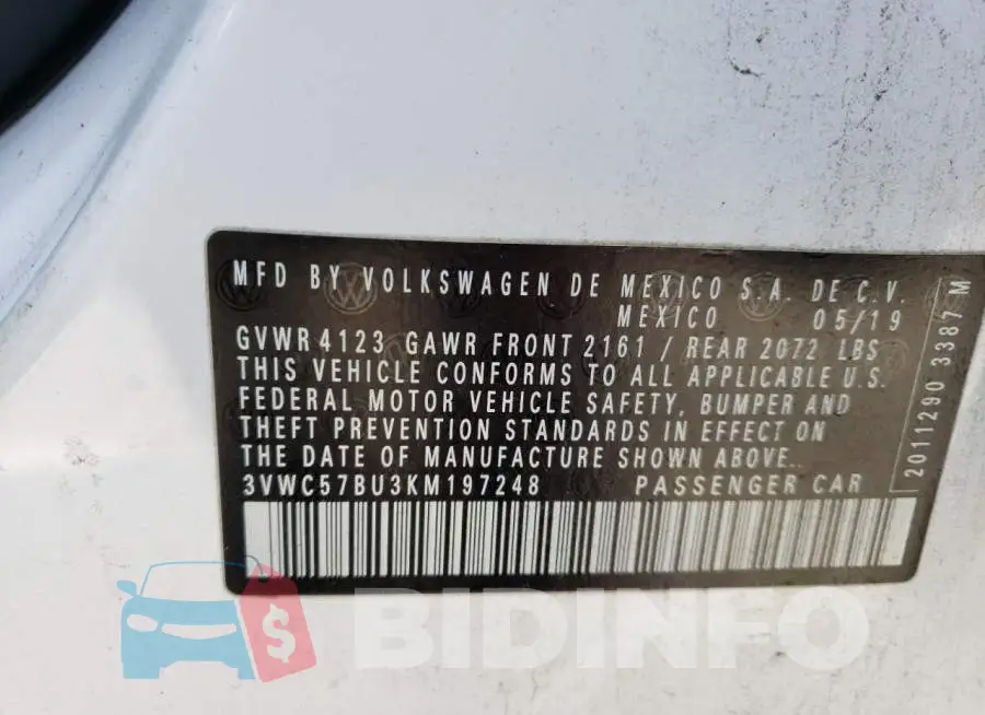 3VWC57BU3KM197248 Photo# 13