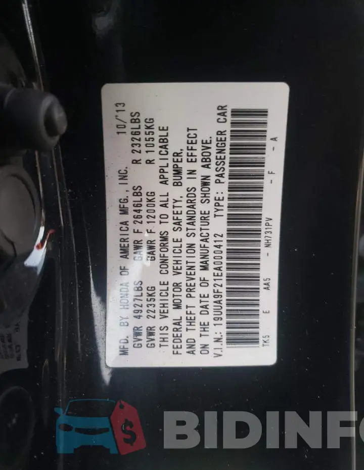 19UUA9F21EA000412 Photo# 12