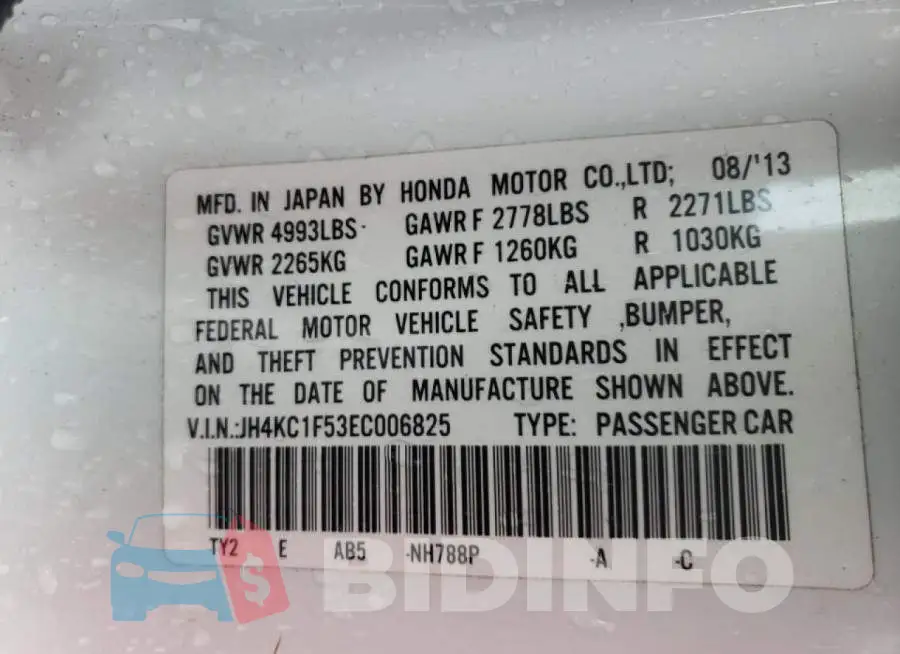 JH4KC1F53EC006825 Photo# 13
