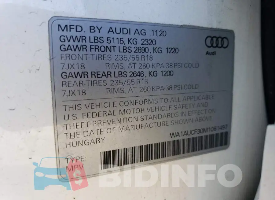 WA1AUCF30M1061497 Photo# 14