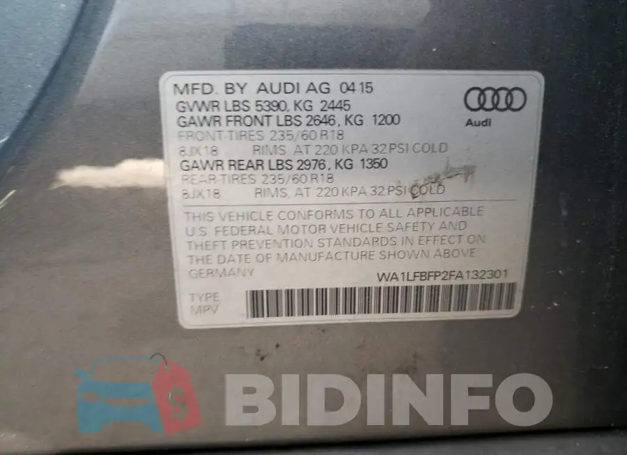 WA1LFBFP2FA132301 Photo# 12