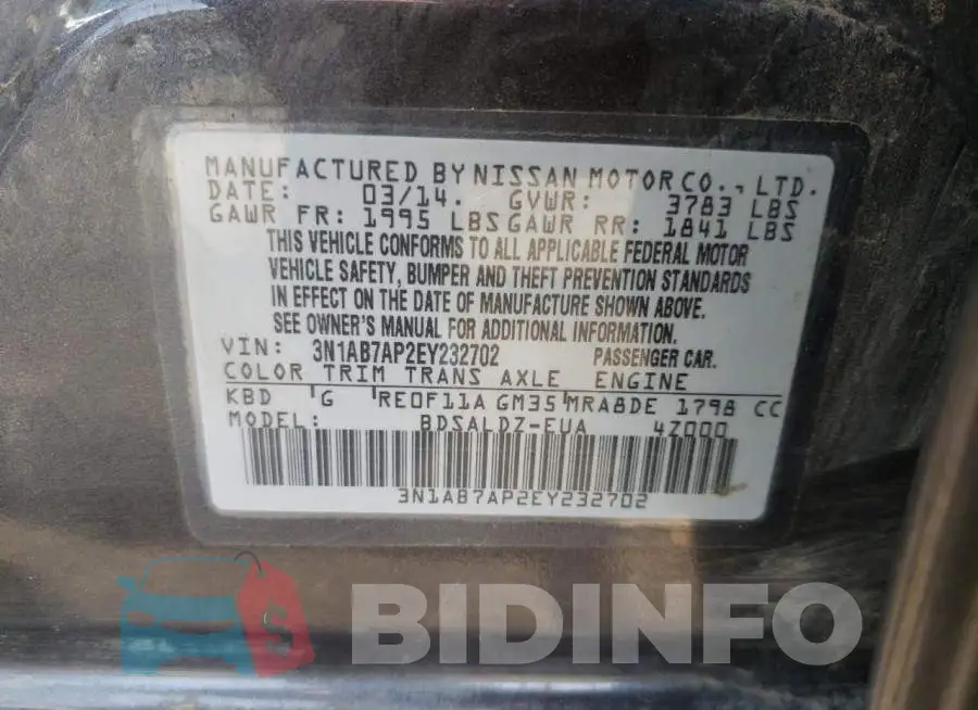 3N1AB7AP2EY232702 Photo# 12