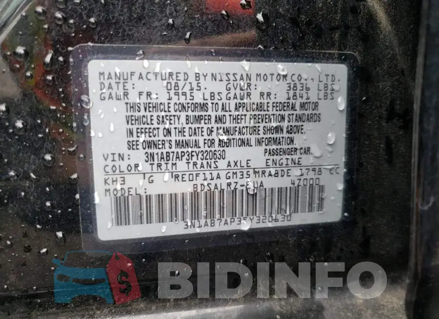 3N1AB7AP3FY320630 Photo# 10
