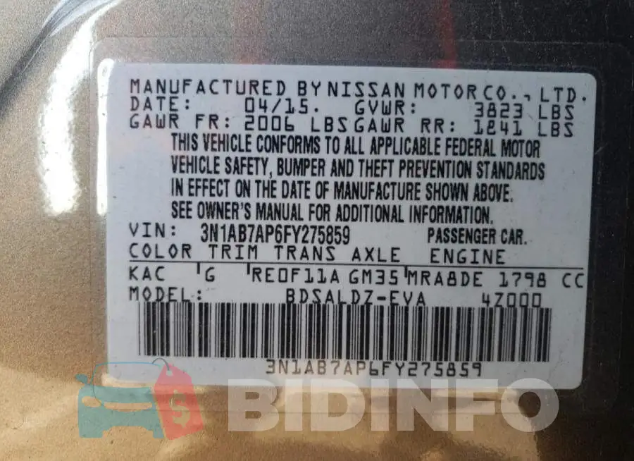 3N1AB7AP6FY275859 Photo# 13