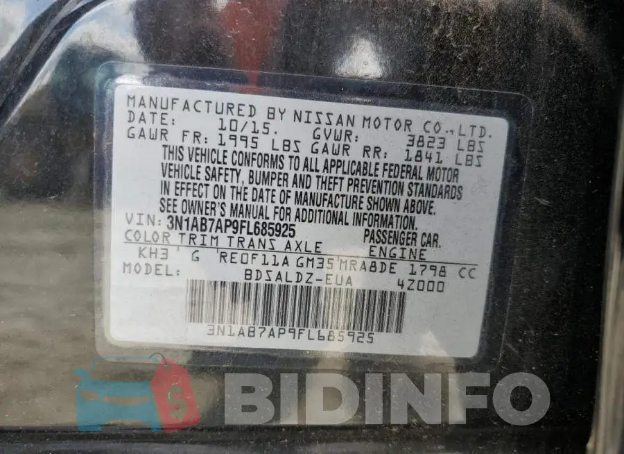 3N1AB7AP9FL685925 Photo# 10
